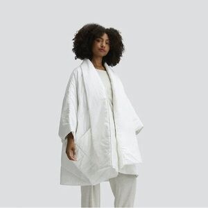 Elegant White Women's Duvet Cape Coat